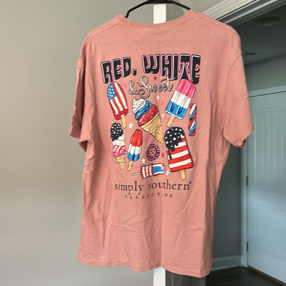 Simply Southern Brown T-Shirt with Pink Graphic